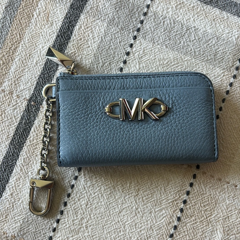 light blue mini clip Michael Kors wallet